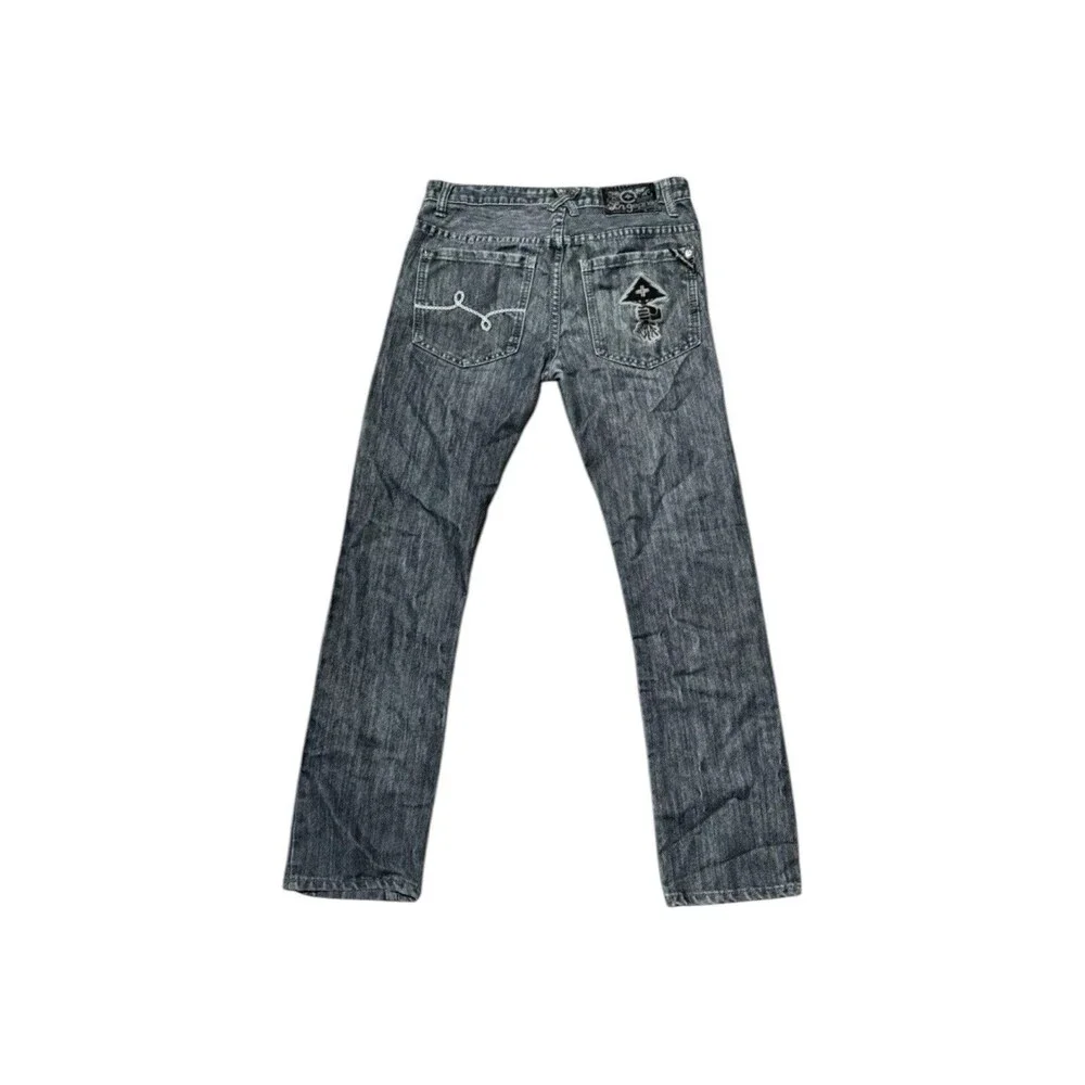 LRG Lifted Research Group Black Washed Out Denim Boys Y2K Grunge Skate 90s